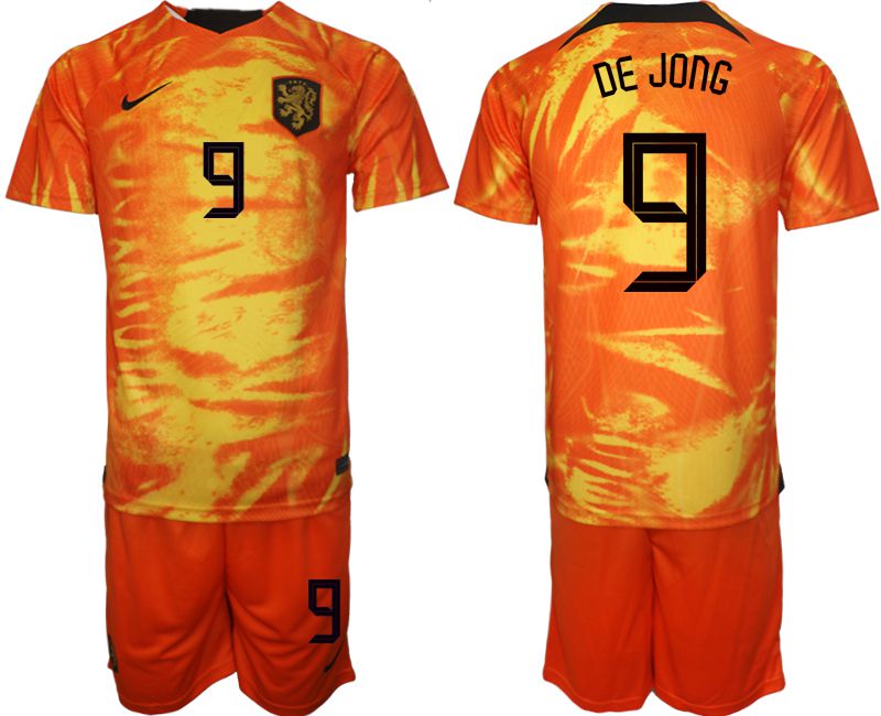 Men 2022 World Cup National Team Netherlands home orange 9 Soccer Jerseys